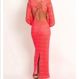 PatBo Cut out maxi dress coral